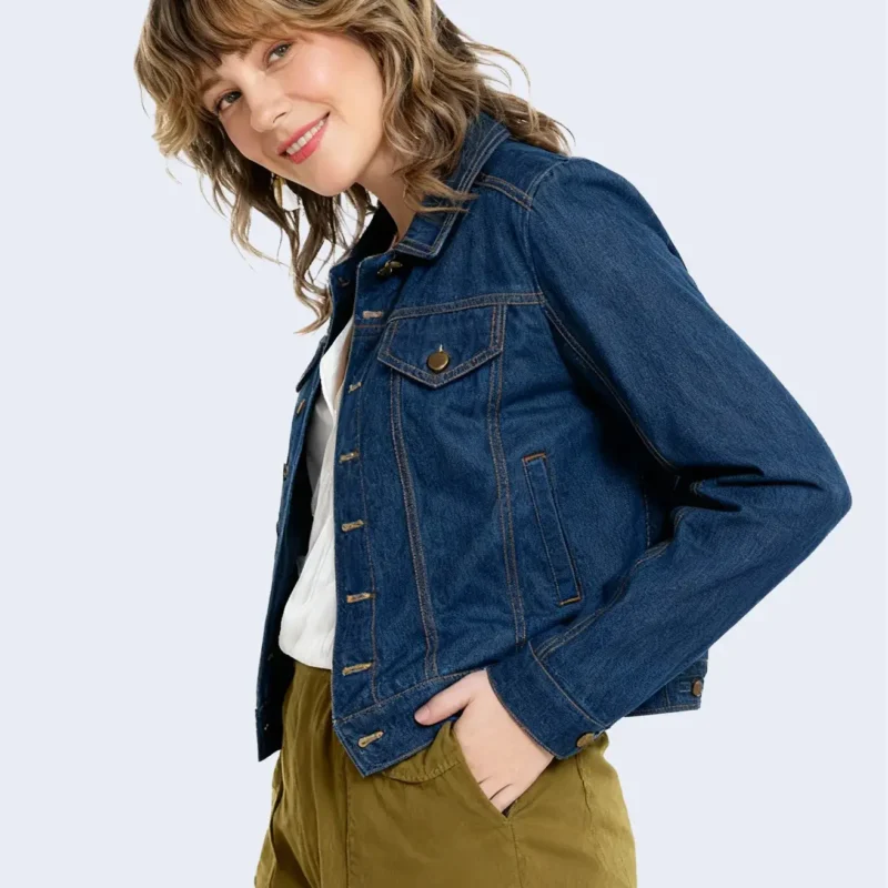 Denim Crop Jacket - Image 1
